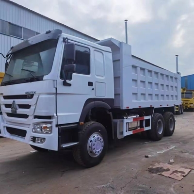 Gebruikte tweedehands 6*4 HOWO 371HP Dump Tipper Truck Manual Window Tubeless Tire Design