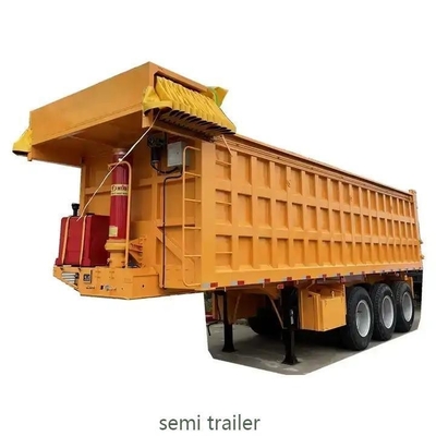Flatbed 3axels 35m3 End Dump Tipper Semi-trailer met 12 banden band nummer 12