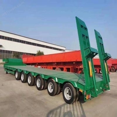 IJzer 3 assen 60 T Container Chassis Trailer Flat Bed Trailer Staal Truck Trailers Mobiele make-up Truck Trailer