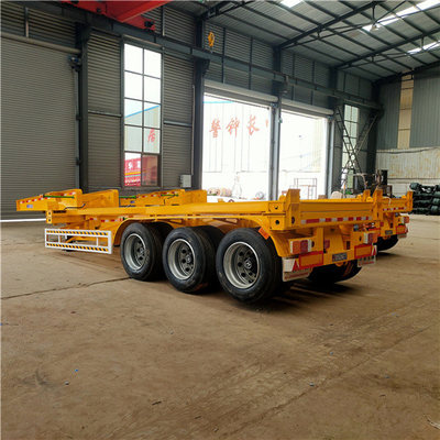 60tons laag bed Semi-trailer afmetingen Semi-platbed Trailer as gemaakt in loopvlak 1820mm