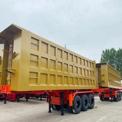 Klantenbehoefte aangedreven staal 3-assige dump truck dump half-trailer met hydraulische cilinder