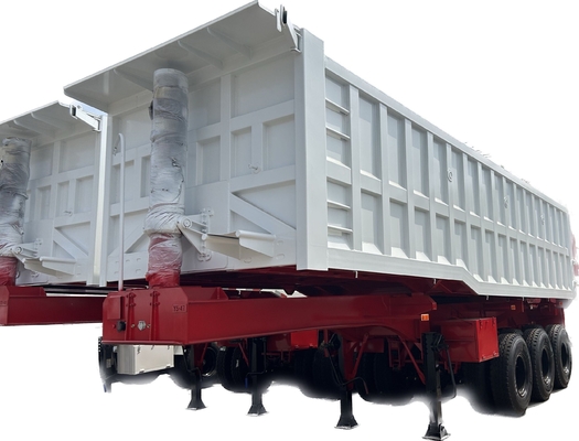 Klantenbehoefte aangedreven staal 3-assige dump truck dump half-trailer met hydraulische cilinder