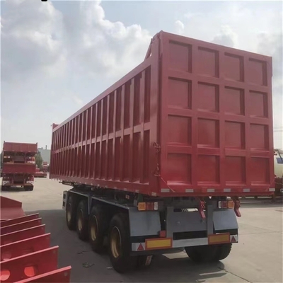 50 ton 60 ton en 80 ton capaciteit 4 assen dumptrailer voor platte bezorgdiensten