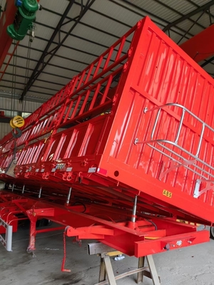 Zelfontlaadbare half-aanhanger voor bulkgoederen van het type crossarm met ABS-remstelsel tegen vergrendeling