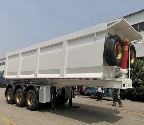 40-80 ton 3-assige U-type dumptruck Halve aanhangwagen met ABS anti-blokkering remstelsel