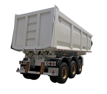 40-80 ton 3-assige U-type dumptruck Halve aanhangwagen met ABS anti-blokkering remstelsel