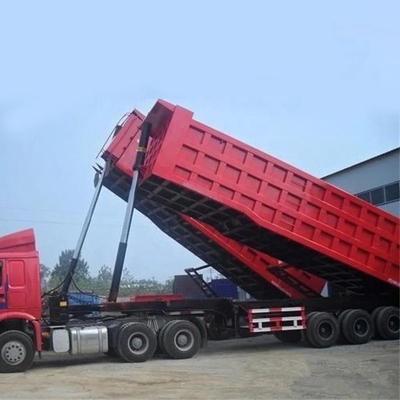 Aanpasbaar staal 35 40 M3 Steen Transport Tipper Trailer Achterste Tilting Semi-Trailer
