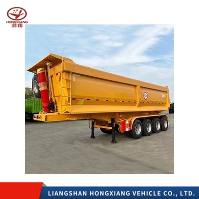 Staal 4 assen 80tons Dump Semi Truck Aanhanger Tipper aanhanger ABS anti-blokkeringrem systeem