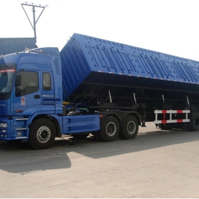 Tri-axel Achterste Dump Tipping Semi Truck End Dump Semi Trailer met 8.12.16 banden