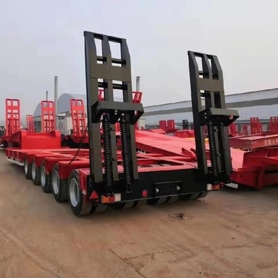 50-100 ton zware vrachtwagen met gooseneck, half-aanhanger met een laagbed, met handmatig landingsbeen