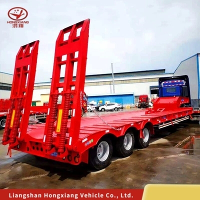 Aanpassing 80 ton 3 assen Uitbreidbare 17m laaggelegen halve aanhanger met 12r22.5 banden