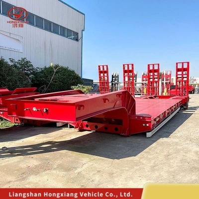 Aanpassing 80 ton 3 assen Uitbreidbare 17m laaggelegen halve aanhanger met 12r22.5 banden