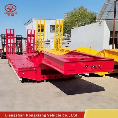 Aanpassing 80 ton 3 assen Uitbreidbare 17m laaggelegen halve aanhanger met 12r22.5 banden