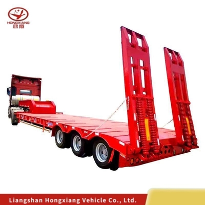 Aanpassing 80 ton 3 assen Uitbreidbare 17m laaggelegen halve aanhanger met 12r22.5 banden