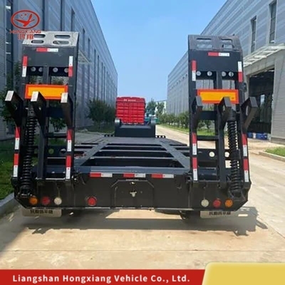 60 tot 80 ton laagbelader Truck Lowbed Semi-Trailer met kruisarm type ophangingssysteem