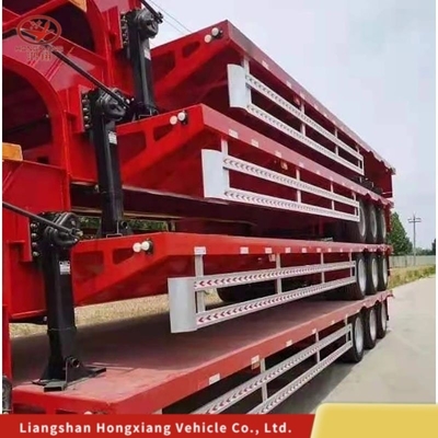 Handmatige landingspaneel 3 assen 40 FT 50 ton platte halfrijtuig voor containervervoer