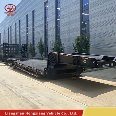 Laagste 3 assen 14m 40ft platbed laag bed half-trailer met ABS anti-blokkering rem systeem