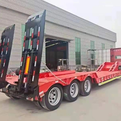 Laagste 3 assen 14m 40ft platbed laag bed half-trailer met ABS anti-blokkering rem systeem