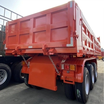 Dump Semi-trailer met staal ophangingssysteem rechthoekig gevormd eind achterste kantel