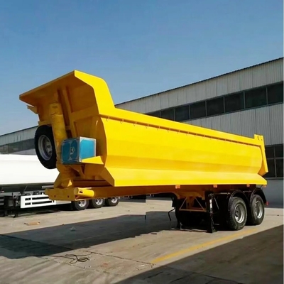 Dump Semi-trailer met staal ophangingssysteem rechthoekig gevormd eind achterste kantel