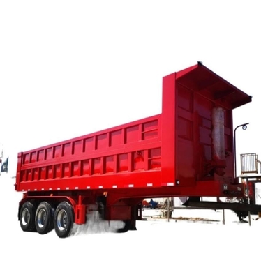 Dump Semi-trailer met staal ophangingssysteem rechthoekig gevormd eind achterste kantel