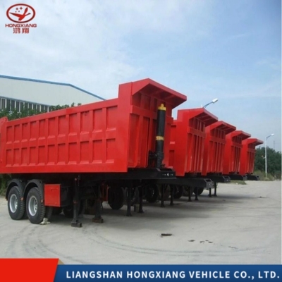 3 Assen Zelfdumping Transport Rollover Type Semi Steel ISO aanhangers voor zelfdumping