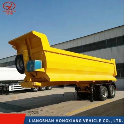 Gepersonaliseerde witte kleur Shot Blast 3 Assen Achterste Dump Semi-trailer voor het vervoeren van materiaal