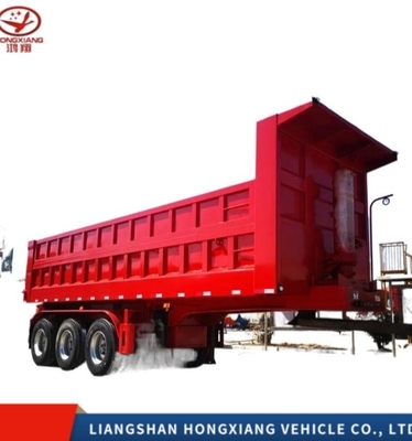 Gepersonaliseerde witte kleur Shot Blast 3 Assen Achterste Dump Semi-trailer voor het vervoeren van materiaal