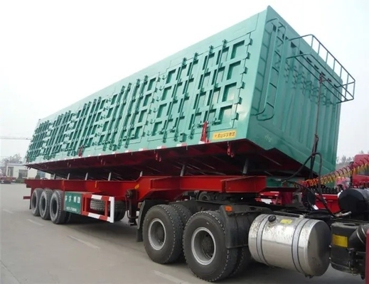 Transport van bulk cementpoeder met zware drieassige dumper-koppel-half-aanhanger