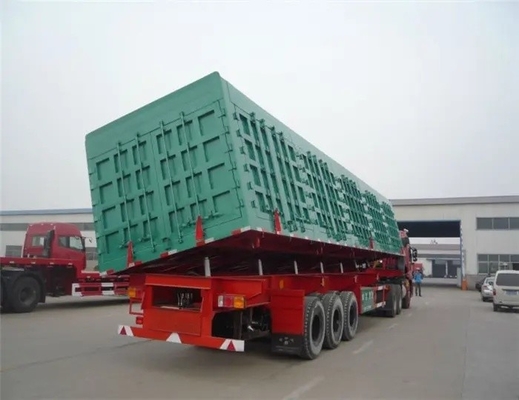 Transport van bulk cementpoeder met zware drieassige dumper-koppel-half-aanhanger