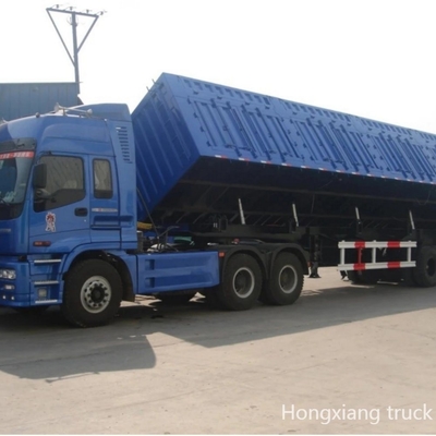 Maximale lading 100 ton 50 ton 5 assen U-vorm achterste dump half vrachtwagen aanhanger voor uw voordeel