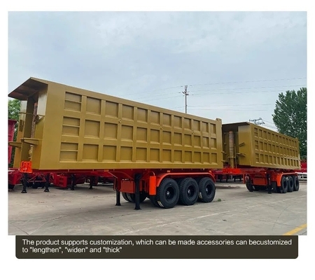 60 ton 70 ton Hydraulische 3-assige kantel-aanhangwagen met hefwerk om aan de behoeften van de klant te voldoen