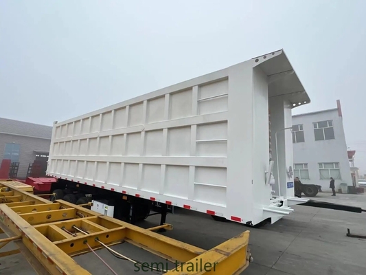 Flatbed 3axels 35m3 End Dump Tipper Semi-trailer met 12 banden band nummer 12