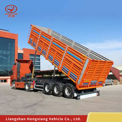 3 assen kantelend halfrol Achterste dump aanhangwagen 13500X3000X1550 mm met landingsbeen 28t