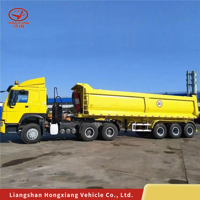 Achterste hydraulische kubieke meter U-vorm 4 assen Dump Trailers End Tipper Semi-trailer met 1