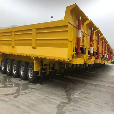 Achterste hydraulische kubieke meter U-vorm 4 assen Dump Trailers End Tipper Semi-trailer met 1