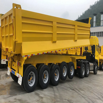 Achterste hydraulische kubieke meter U-vorm 4 assen Dump Trailers End Tipper Semi-trailer met 1