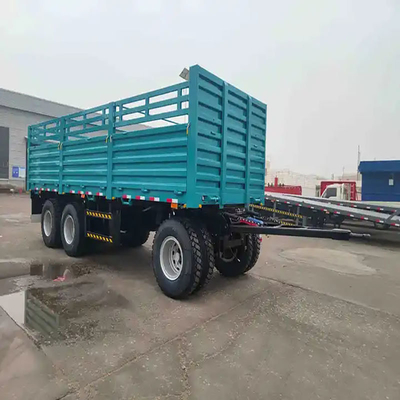 Flatbed drie-assige U-type kantelende halve aanhangwagen Dump aanhangwagens met twee snelheid landing been