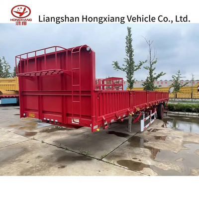 2 Assen Hydraulische Graan Achterkant Dump Tipper Halve vrachtwagens Aanhangwagen 50T Ladingcapaciteit