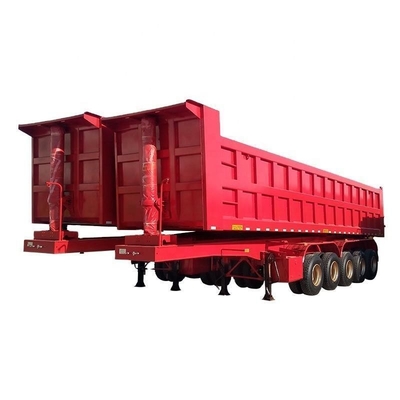 Staalhydraulische cilinder 4 assen U-type 50 ton Einddump aanhangwagen Tipper Semi-truck aanhangwagen