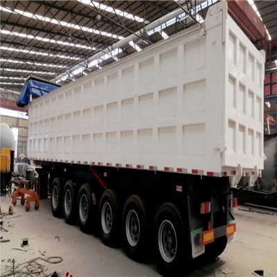 Staalhydraulische cilinder 4 assen U-type 50 ton Einddump aanhangwagen Tipper Semi-truck aanhangwagen