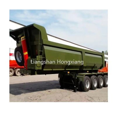 2/3/4 Assen Hydraulische kantelwagen Halve aanhangwagen voor zware bouwmaterialen