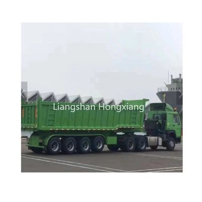 2/3/4 Assen Hydraulische kantelwagen Halve aanhangwagen voor zware bouwmaterialen