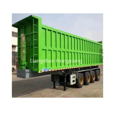 2/3/4 Assen Hydraulische kantelwagen Halve aanhangwagen voor zware bouwmaterialen