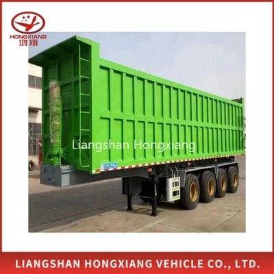 Voorste ophef-dump-half-aanhanger van 60 ton U-stijl 4 assen zware ophef-ophef-half-aanhanger