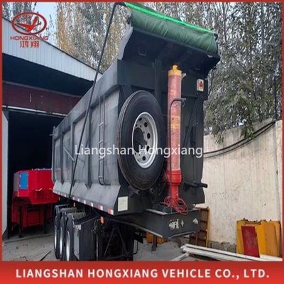 Voorste ophef-dump-half-aanhanger van 60 ton U-stijl 4 assen zware ophef-ophef-half-aanhanger