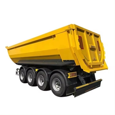60 ton U-vormige aanhangwagens met achterste kant ophanger /Tri-axel einddump-aanhangwagens met achterste kant ophanger