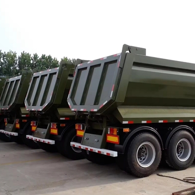 25cbm 32cbm U-vormige achterste punt-kopper dumper dump half vrachtwagen aanhanger band 12r22.5 platbed