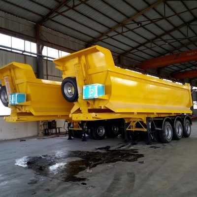 25cbm 32cbm U-vormige achterste punt-kopper dumper dump half vrachtwagen aanhanger band 12r22.5 platbed