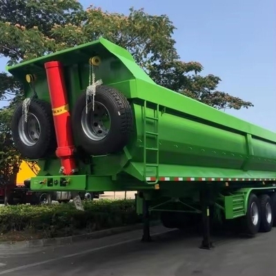 25cbm 32cbm U-vormige achterste punt-kopper dumper dump half vrachtwagen aanhanger band 12r22.5 platbed